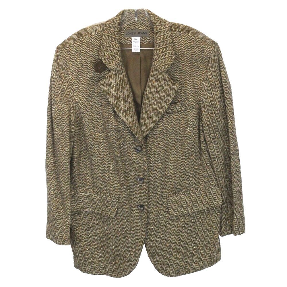 Jones New York Brown Herringbone Blazer
